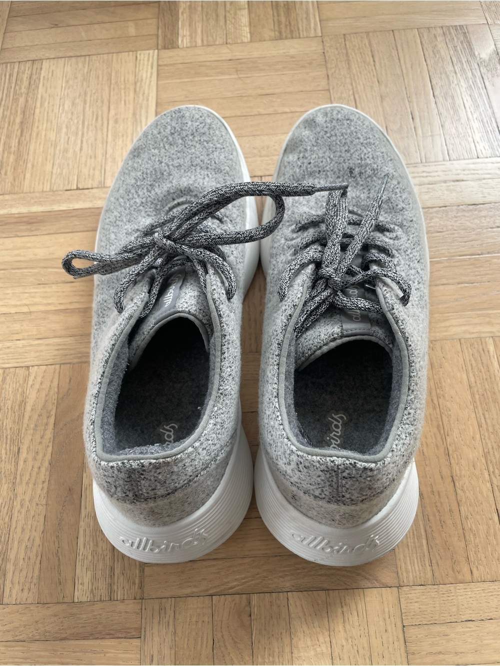 allbirds Men’s Heather Gray Wool Runners with White Soles
